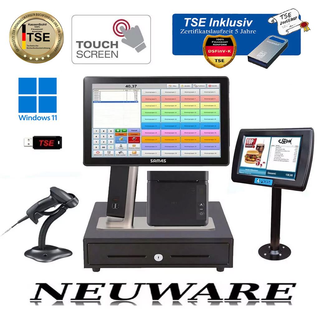 Produktbild von Kiosk TSE Touch-Kasse Für Den Handel – KOMPLETT Mit Software & Zubehör – NEUWERTIG Von BLITZKASSE