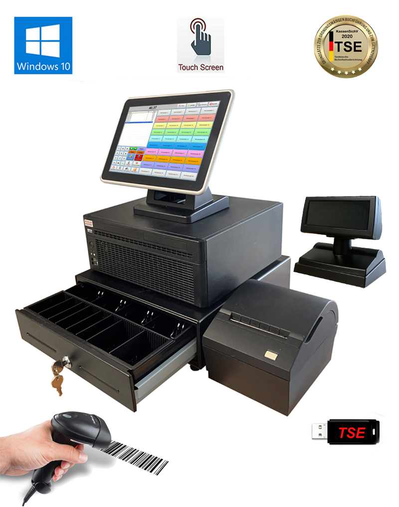 Kasse Einzelhandel Touchscreen Kassensystem Laden Tse Finanzamt Win 10 Ebay